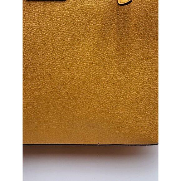 Anne Klein Faux Leather Mustard Yellow Tote Bag With Adjustable Straps & Zip Clo - Picture 12 of 16
